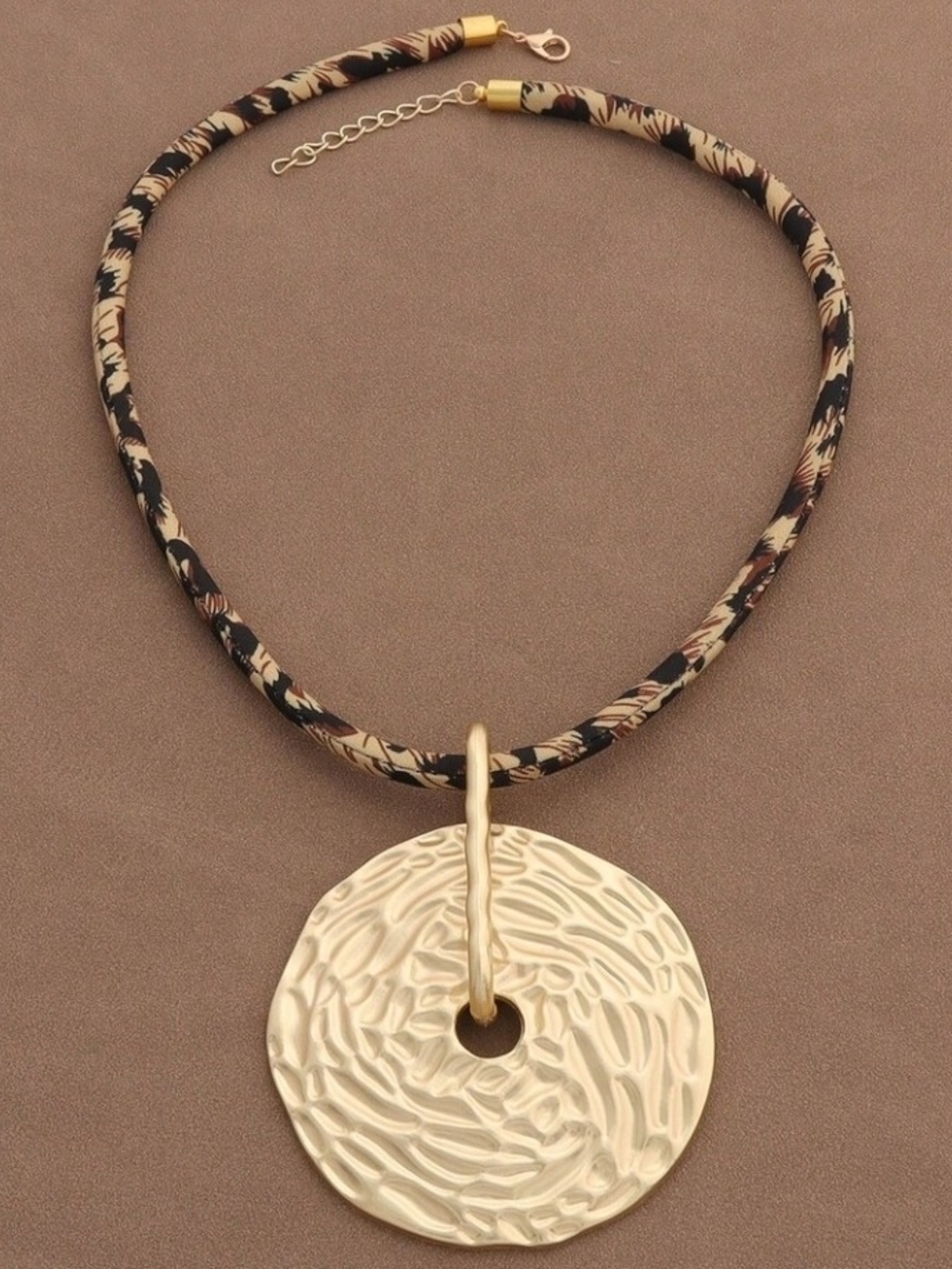 Pendant Necklace with Patterned Cord